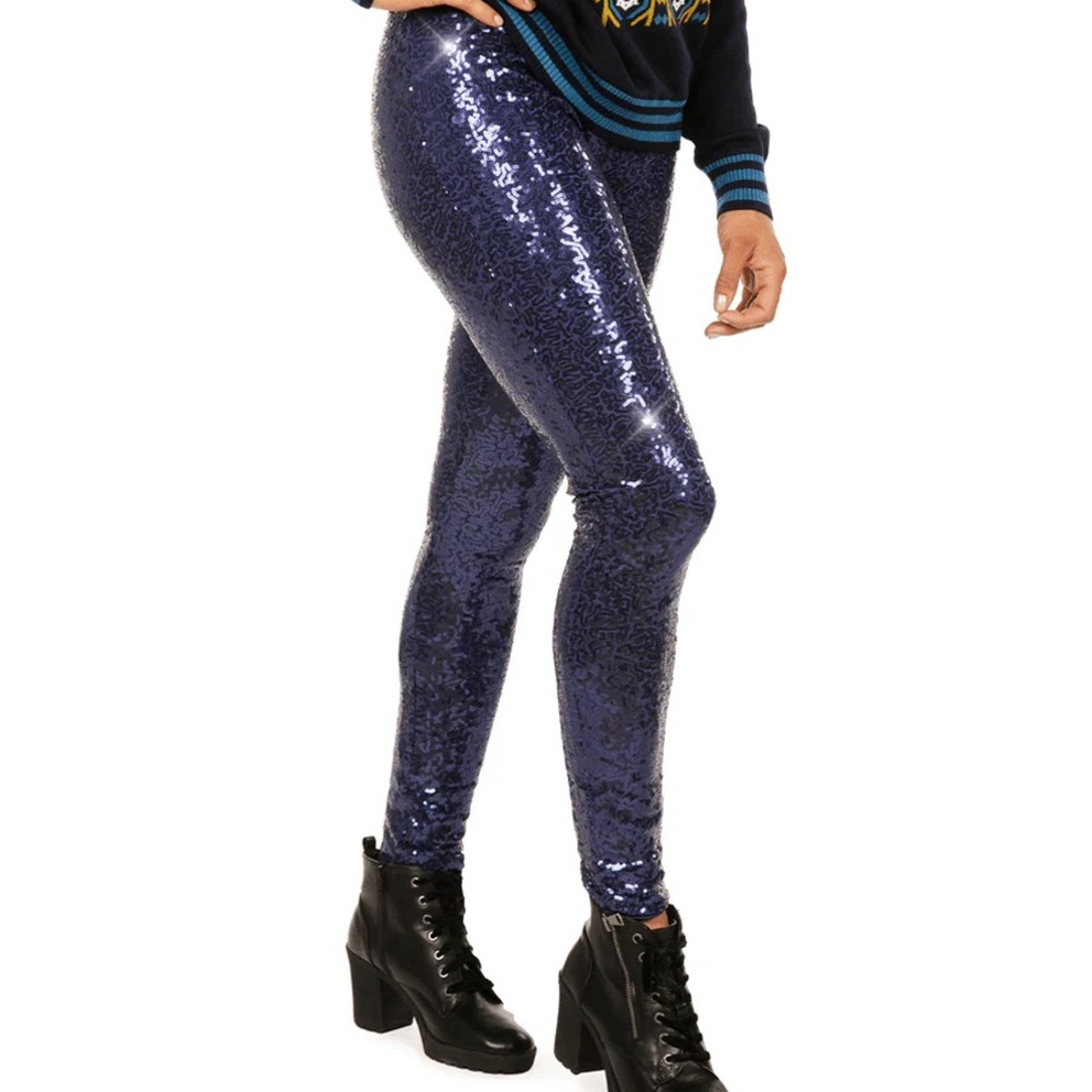 Tipsy Elves Blue Sequin Leggings
